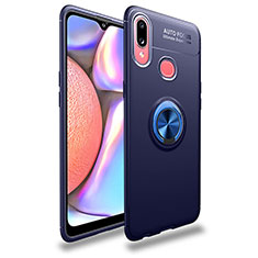 Coque Ultra Fine Silicone Souple Housse Etui avec Support Bague Anneau Aimante Magnetique JM1 pour Samsung Galaxy A10s Bleu