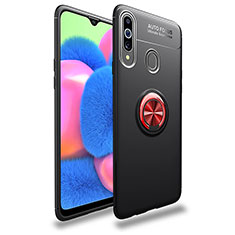 Coque Ultra Fine Silicone Souple Housse Etui avec Support Bague Anneau Aimante Magnetique JM1 pour Samsung Galaxy A20s Rouge et Noir