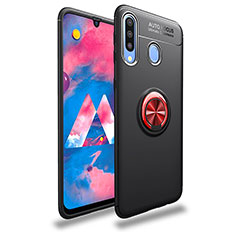 Coque Ultra Fine Silicone Souple Housse Etui avec Support Bague Anneau Aimante Magnetique JM1 pour Samsung Galaxy A30 Rouge et Noir