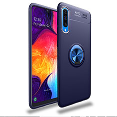 Coque Ultra Fine Silicone Souple Housse Etui avec Support Bague Anneau Aimante Magnetique JM1 pour Samsung Galaxy A30S Bleu