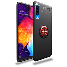 Coque Ultra Fine Silicone Souple Housse Etui avec Support Bague Anneau Aimante Magnetique JM1 pour Samsung Galaxy A70 Rouge et Noir