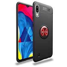 Coque Ultra Fine Silicone Souple Housse Etui avec Support Bague Anneau Aimante Magnetique JM1 pour Samsung Galaxy M10 Rouge et Noir