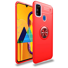 Coque Ultra Fine Silicone Souple Housse Etui avec Support Bague Anneau Aimante Magnetique JM1 pour Samsung Galaxy M30s Rouge