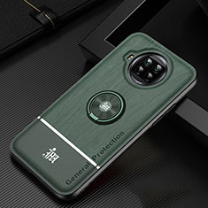 Coque Ultra Fine Silicone Souple Housse Etui avec Support Bague Anneau Aimante Magnetique JM1 pour Xiaomi Mi 10T Lite 5G Vert