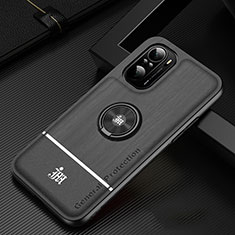 Coque Ultra Fine Silicone Souple Housse Etui avec Support Bague Anneau Aimante Magnetique JM1 pour Xiaomi Mi 11i 5G Noir