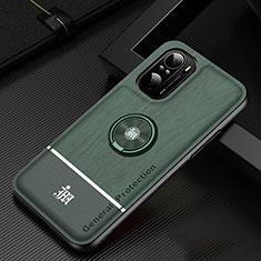 Coque Ultra Fine Silicone Souple Housse Etui avec Support Bague Anneau Aimante Magnetique JM1 pour Xiaomi Mi 11X 5G Vert