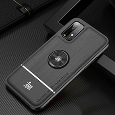 Coque Ultra Fine Silicone Souple Housse Etui avec Support Bague Anneau Aimante Magnetique JM1 pour Xiaomi Redmi 9 Power Noir