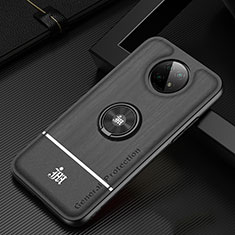 Coque Ultra Fine Silicone Souple Housse Etui avec Support Bague Anneau Aimante Magnetique JM1 pour Xiaomi Redmi Note 9 5G Noir