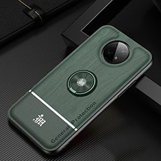 Coque Ultra Fine Silicone Souple Housse Etui avec Support Bague Anneau Aimante Magnetique JM1 pour Xiaomi Redmi Note 9 5G Vert