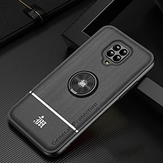 Coque Ultra Fine Silicone Souple Housse Etui avec Support Bague Anneau Aimante Magnetique JM1 pour Xiaomi Redmi Note 9 Pro Max Noir