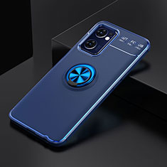 Coque Ultra Fine Silicone Souple Housse Etui avec Support Bague Anneau Aimante Magnetique JM2 pour OnePlus Nord CE 2 5G Bleu