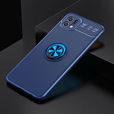 Coque Ultra Fine Silicone Souple Housse Etui avec Support Bague Anneau Aimante Magnetique JM2 pour Oppo A16e Bleu