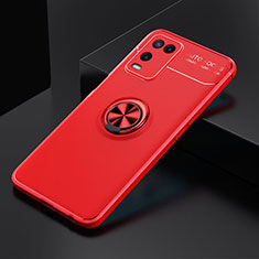 Coque Ultra Fine Silicone Souple Housse Etui avec Support Bague Anneau Aimante Magnetique JM2 pour Oppo A54 4G Rouge