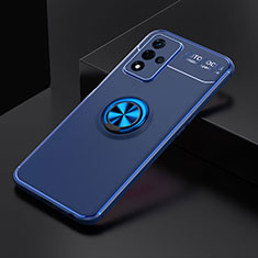 Coque Ultra Fine Silicone Souple Housse Etui avec Support Bague Anneau Aimante Magnetique JM2 pour Oppo A93s 5G Bleu