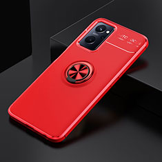 Coque Ultra Fine Silicone Souple Housse Etui avec Support Bague Anneau Aimante Magnetique JM2 pour Oppo A96 4G Rouge