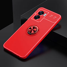 Coque Ultra Fine Silicone Souple Housse Etui avec Support Bague Anneau Aimante Magnetique JM2 pour Oppo K10 5G India Rouge