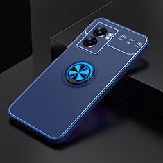 Coque Ultra Fine Silicone Souple Housse Etui avec Support Bague Anneau Aimante Magnetique JM2 pour Realme Q5i 5G Bleu