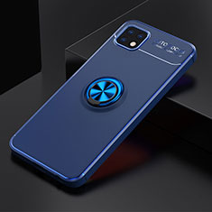 Coque Ultra Fine Silicone Souple Housse Etui avec Support Bague Anneau Aimante Magnetique JM2 pour Samsung Galaxy A22 5G Bleu
