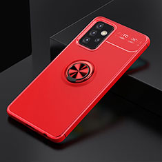 Coque Ultra Fine Silicone Souple Housse Etui avec Support Bague Anneau Aimante Magnetique JM2 pour Samsung Galaxy A52 4G Rouge