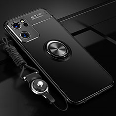 Coque Ultra Fine Silicone Souple Housse Etui avec Support Bague Anneau Aimante Magnetique JM3 pour OnePlus Nord CE 2 5G Noir