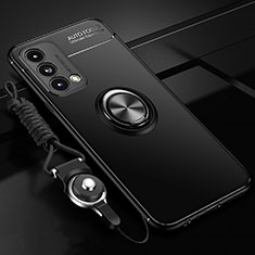 Coque Ultra Fine Silicone Souple Housse Etui avec Support Bague Anneau Aimante Magnetique JM3 pour Oppo A93 5G Noir