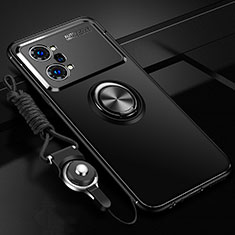 Coque Ultra Fine Silicone Souple Housse Etui avec Support Bague Anneau Aimante Magnetique JM3 pour Oppo K10 Pro 5G Noir