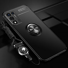 Coque Ultra Fine Silicone Souple Housse Etui avec Support Bague Anneau Aimante Magnetique JM3 pour Oppo K9S 5G Noir