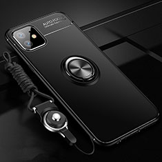 Coque Ultra Fine Silicone Souple Housse Etui avec Support Bague Anneau Aimante Magnetique N03 pour Apple iPhone 12 Mini Noir