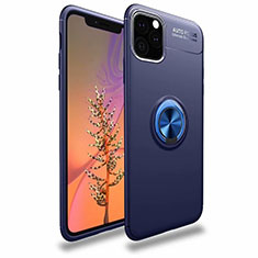 Coque Ultra Fine Silicone Souple Housse Etui avec Support Bague Anneau Aimante Magnetique pour Apple iPhone 11 Pro Bleu