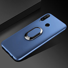 Coque Ultra Fine Silicone Souple Housse Etui avec Support Bague Anneau Aimante Magnetique pour Huawei Enjoy 9s Bleu