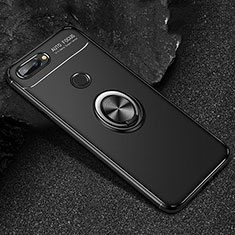 Coque Ultra Fine Silicone Souple Housse Etui avec Support Bague Anneau Aimante Magnetique pour Huawei Honor 9 Lite Noir