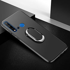 Coque Ultra Fine Silicone Souple Housse Etui avec Support Bague Anneau Aimante Magnetique pour Huawei P20 Lite (2019) Noir