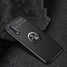 Coque Ultra Fine Silicone Souple Housse Etui avec Support Bague Anneau Aimante Magnetique pour Huawei P30 Noir