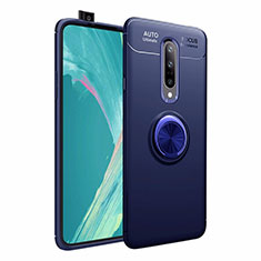 Coque Ultra Fine Silicone Souple Housse Etui avec Support Bague Anneau Aimante Magnetique pour OnePlus 7 Pro Bleu