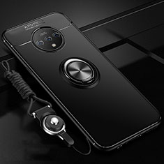 Coque Ultra Fine Silicone Souple Housse Etui avec Support Bague Anneau Aimante Magnetique pour OnePlus 7T Noir