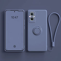 Coque Ultra Fine Silicone Souple Housse Etui avec Support Bague Anneau Aimante Magnetique pour OnePlus Nord N20 5G Gris Lavende