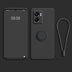 Coque Ultra Fine Silicone Souple Housse Etui avec Support Bague Anneau Aimante Magnetique pour OnePlus Nord N300 5G Noir