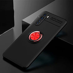 Coque Ultra Fine Silicone Souple Housse Etui avec Support Bague Anneau Aimante Magnetique pour OnePlus Nord Rouge et Noir