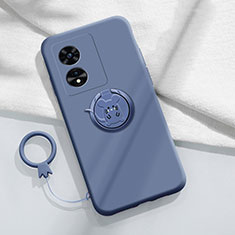 Coque Ultra Fine Silicone Souple Housse Etui avec Support Bague Anneau Aimante Magnetique pour Oppo A1 5G Gris Lavende