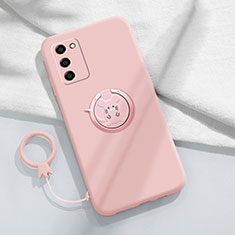 Coque Ultra Fine Silicone Souple Housse Etui avec Support Bague Anneau Aimante Magnetique pour Oppo A55S 5G Rose