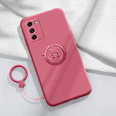 Coque Ultra Fine Silicone Souple Housse Etui avec Support Bague Anneau Aimante Magnetique pour Oppo A56 5G Rouge