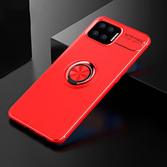 Coque Ultra Fine Silicone Souple Housse Etui avec Support Bague Anneau Aimante Magnetique pour Oppo F17 Pro Rouge