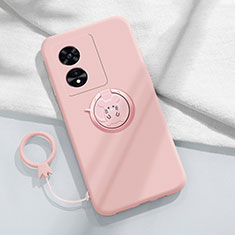 Coque Ultra Fine Silicone Souple Housse Etui avec Support Bague Anneau Aimante Magnetique pour Oppo F23 5G Rose