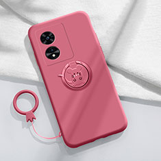 Coque Ultra Fine Silicone Souple Housse Etui avec Support Bague Anneau Aimante Magnetique pour Oppo F23 5G Rouge