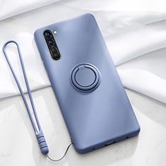 Coque Ultra Fine Silicone Souple Housse Etui avec Support Bague Anneau Aimante Magnetique pour Oppo Find X2 Lite Gris