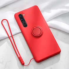 Coque Ultra Fine Silicone Souple Housse Etui avec Support Bague Anneau Aimante Magnetique pour Oppo K7 5G Rouge