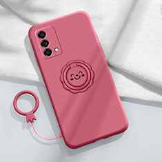 Coque Ultra Fine Silicone Souple Housse Etui avec Support Bague Anneau Aimante Magnetique pour Oppo K9 5G Rouge