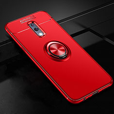 Coque Ultra Fine Silicone Souple Housse Etui avec Support Bague Anneau Aimante Magnetique pour Oppo Realme X Rouge