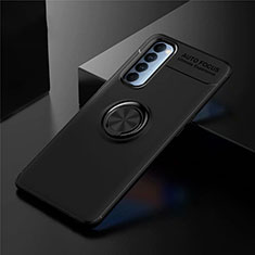 Coque Ultra Fine Silicone Souple Housse Etui avec Support Bague Anneau Aimante Magnetique pour Oppo Reno4 Pro 4G Noir