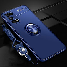 Coque Ultra Fine Silicone Souple Housse Etui avec Support Bague Anneau Aimante Magnetique pour Realme Narzo 30 Pro 5G Bleu